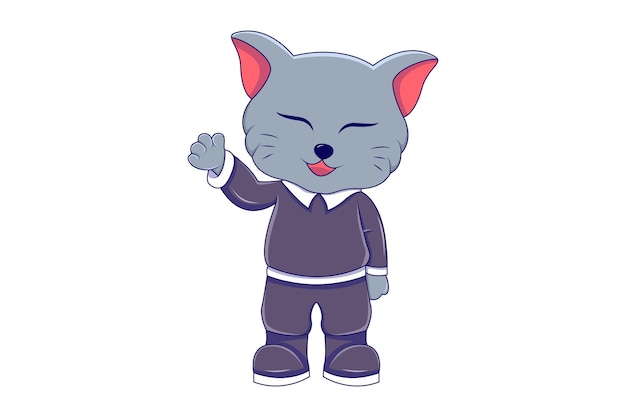 Cute Cat Character Design Illustration