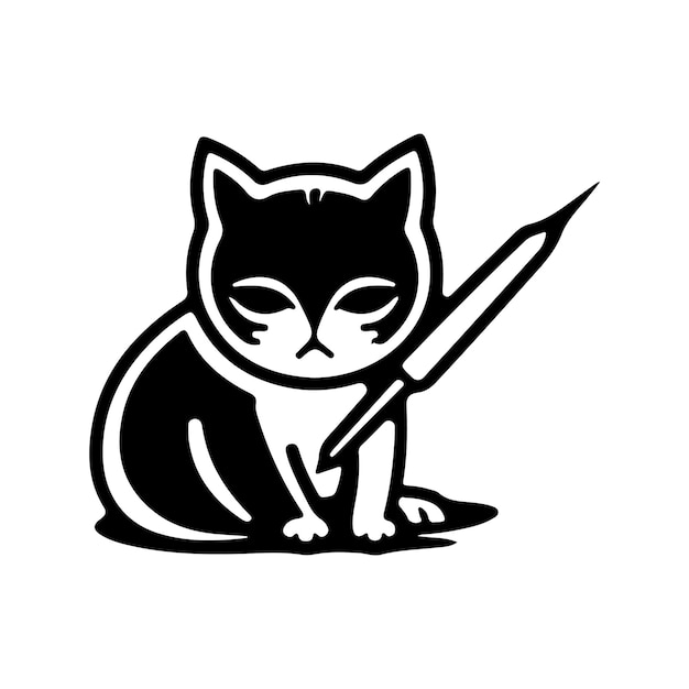 고립된 배경에서 귀여운 고양이 캐릭터 터 아이콘
