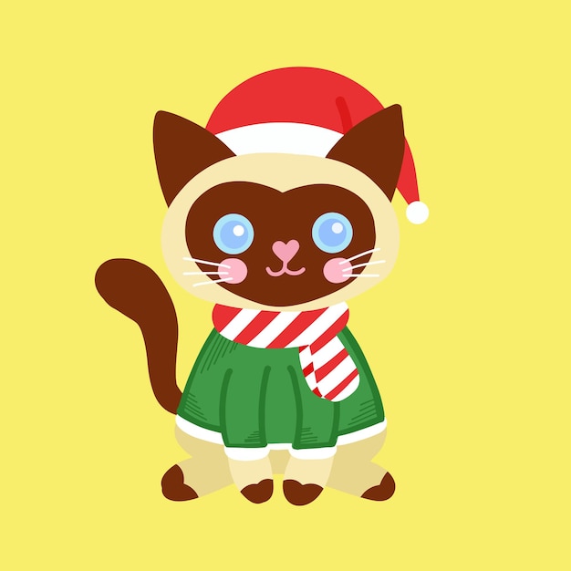 Cute cat for christmas day