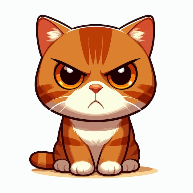 Cute cat clip art vector illustration of sweet kitten cartoon style