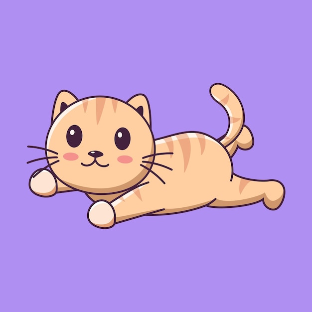 Cute cat clipart Cute cat cartoon lying down Animals Pets