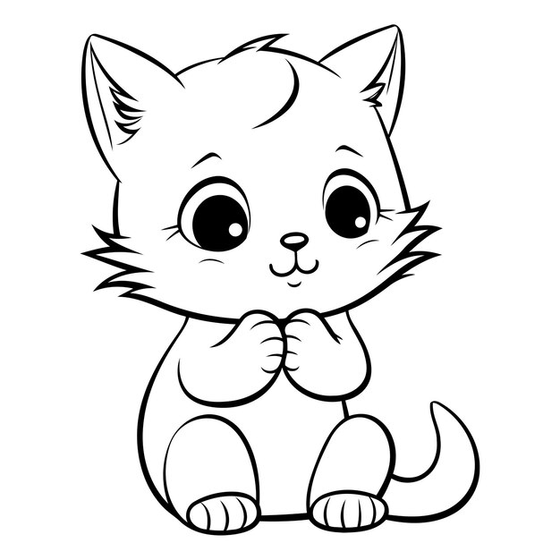 Cute cat Coloring book for children