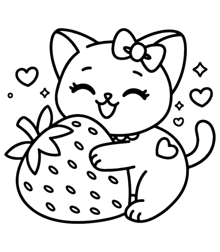 cute cat coloring page