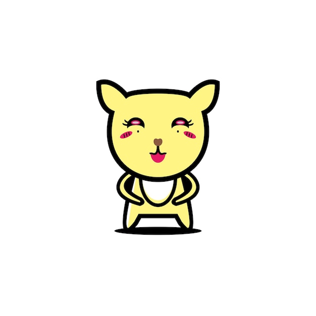 Cute cat design illustration cartoon mascot animal fun