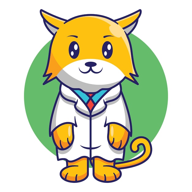 Vector cute cat doctor cartoon design