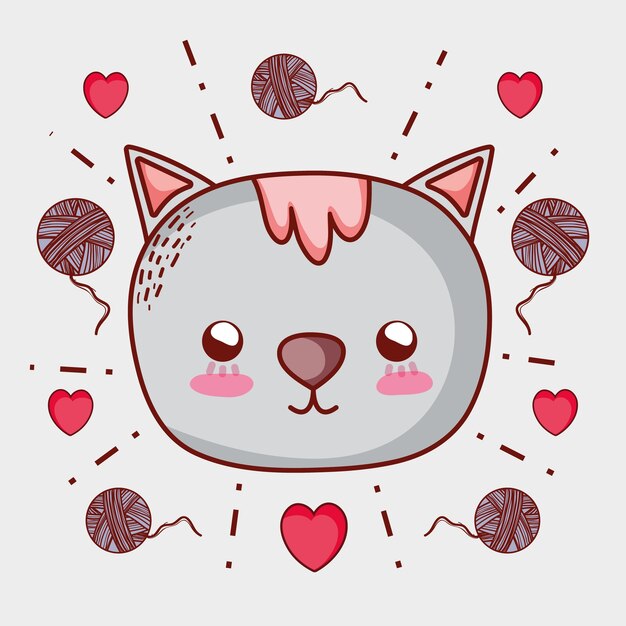 Vector cute cat doodle cartoon