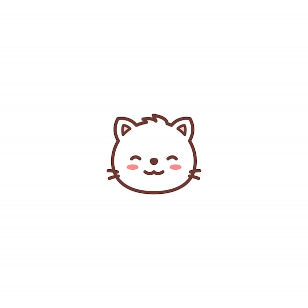 Cute cat face cartoon icon