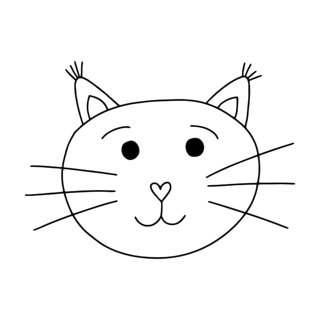 Cute cat face vector clip art