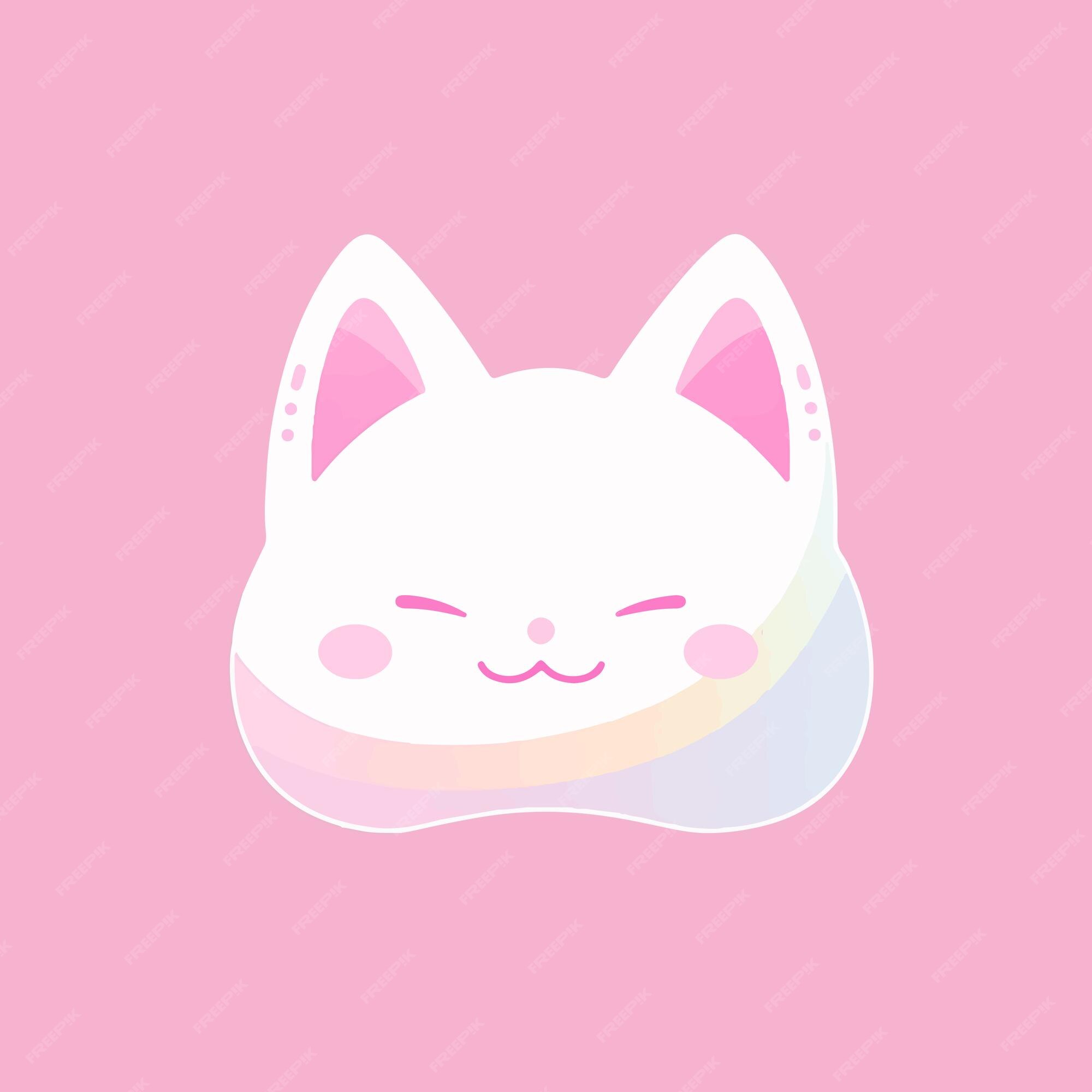 Kawaii cat flat Icon vector. Cute cat-flat illustration. Cute