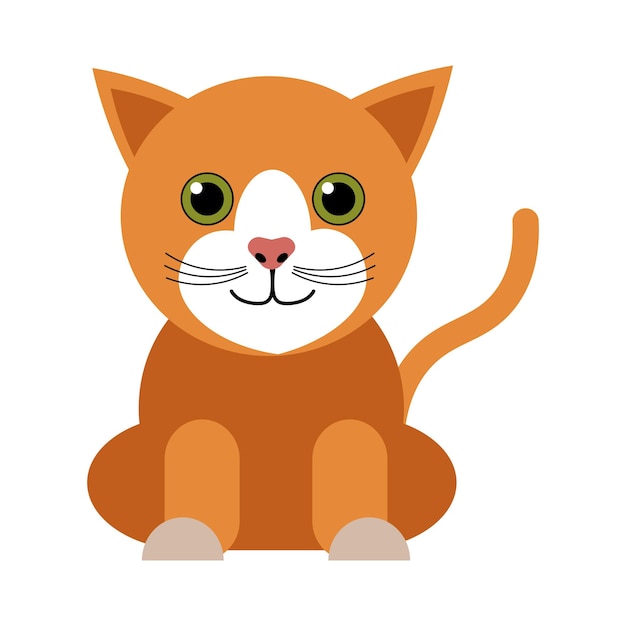 Cute cat flat illustration in vector Flat icon of cat in vector