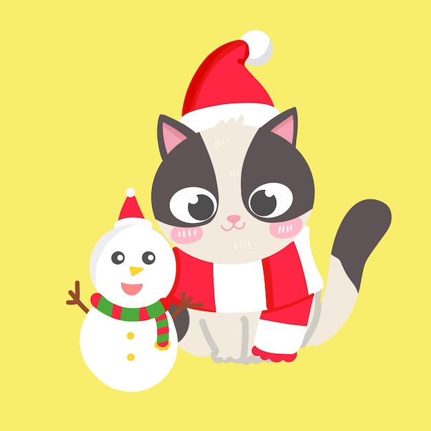 クリスマスの日のかわいい猫