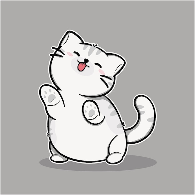 cute cat funny cartoon icon illustration