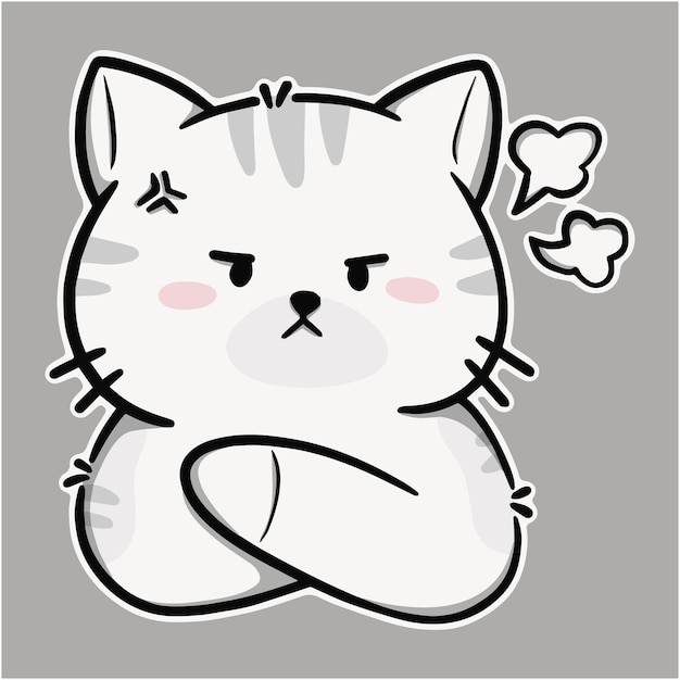 cute cat funny cartoon icon illustration