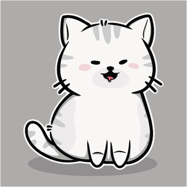 cute cat funny cartoon icon illustration