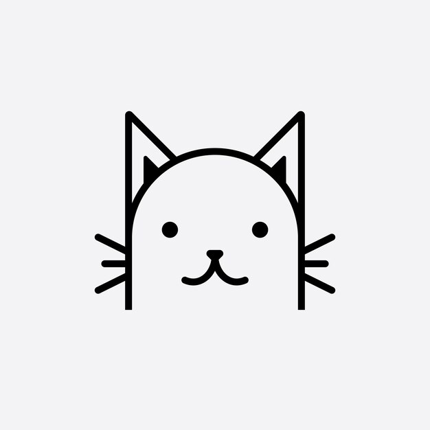 かわいい猫の頭の漫画のロゴ猫の頭猫の世話に関連する製品に適しています