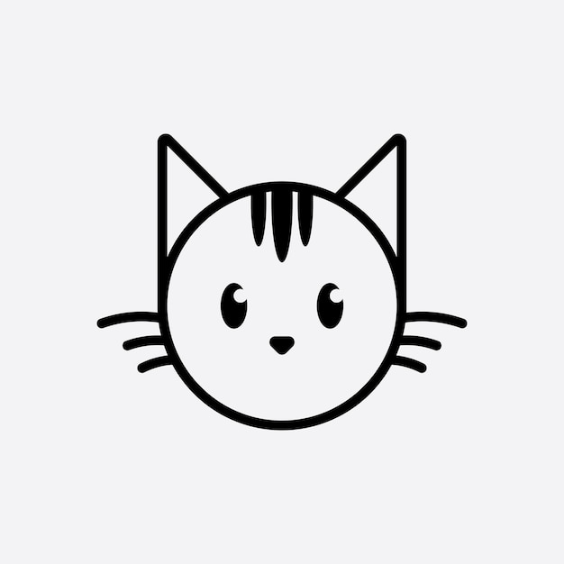 ベクトル かわいい猫の頭の漫画のロゴ猫の頭猫の世話に関連する製品に適しています