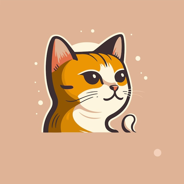 Cute cat head cartoon logo collection logo set vector mascot illustration