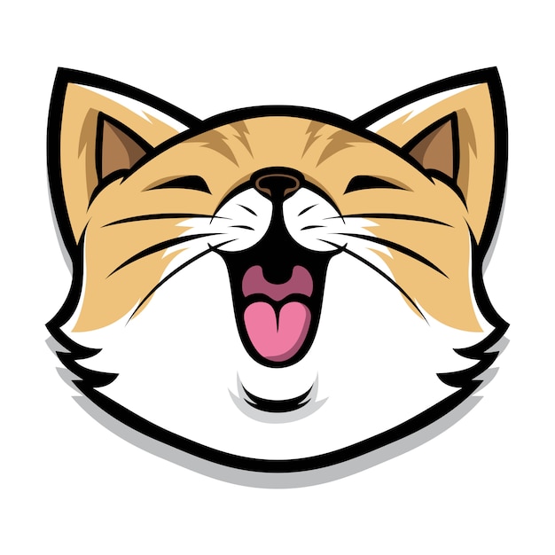 Vector cute cat head cartoon