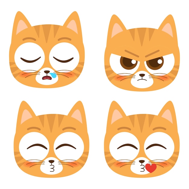 Cute cat face feline cartoon animal icon Vector Image