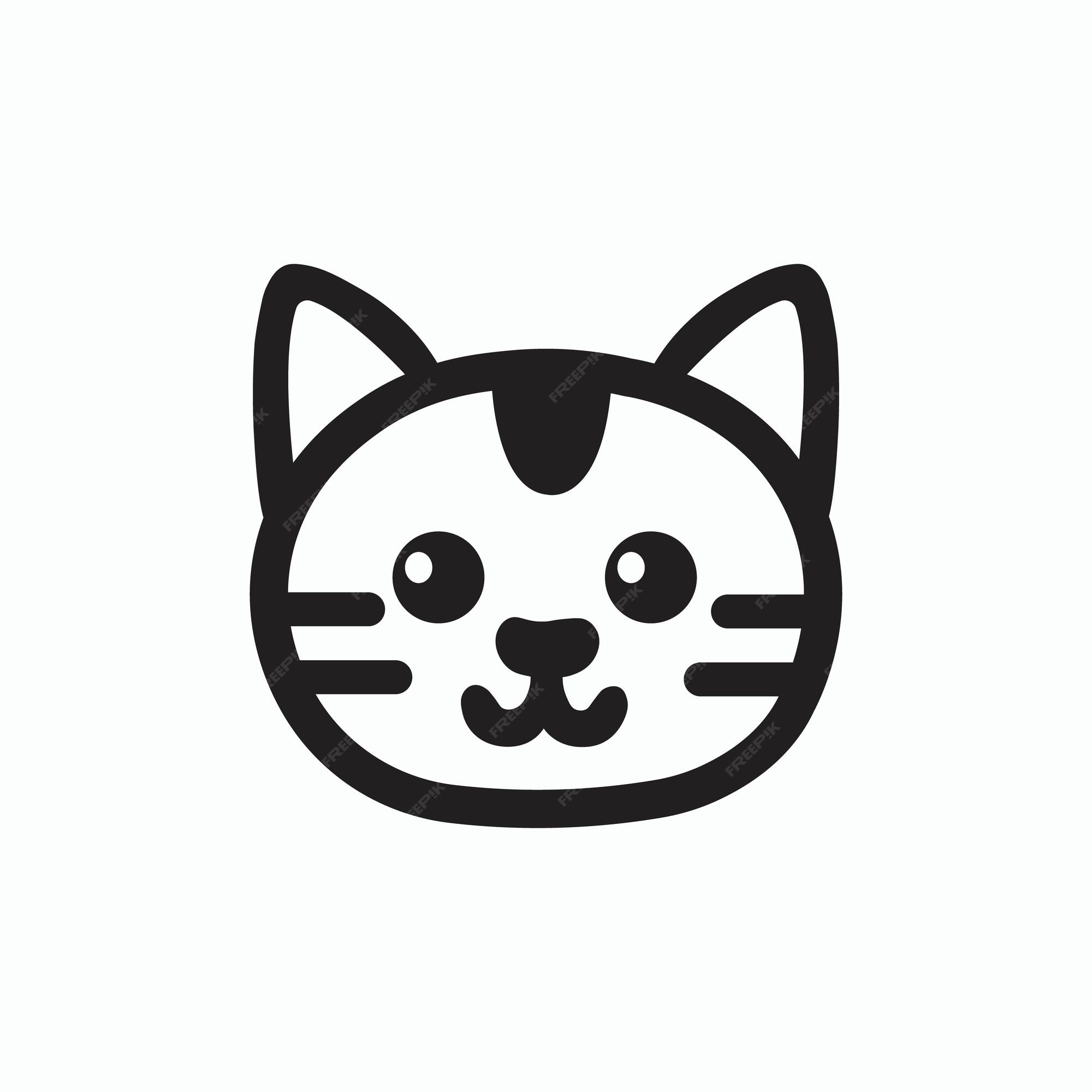 Premium Vector  A cat head icon japan style