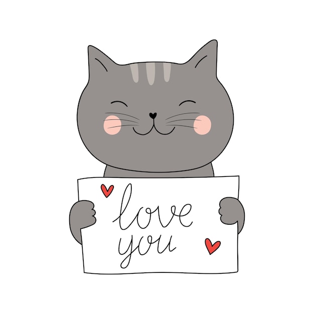 Love Letter Vector Design Images, Letter Love With Cat Icon, Cat Icons, Love  Icons, Letter Icons PNG Image For Free Download