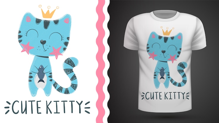 Cute cat  idea for print t-shirt
