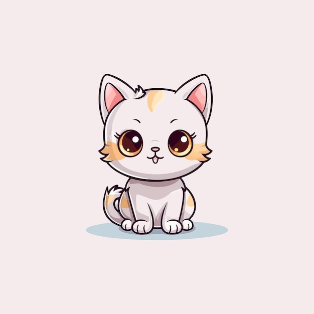 Cute cat illustration cat kawaii chibi vector drawing style cat cartoon