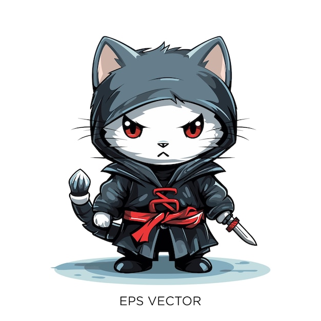 Vector cute cat illustration eps vector