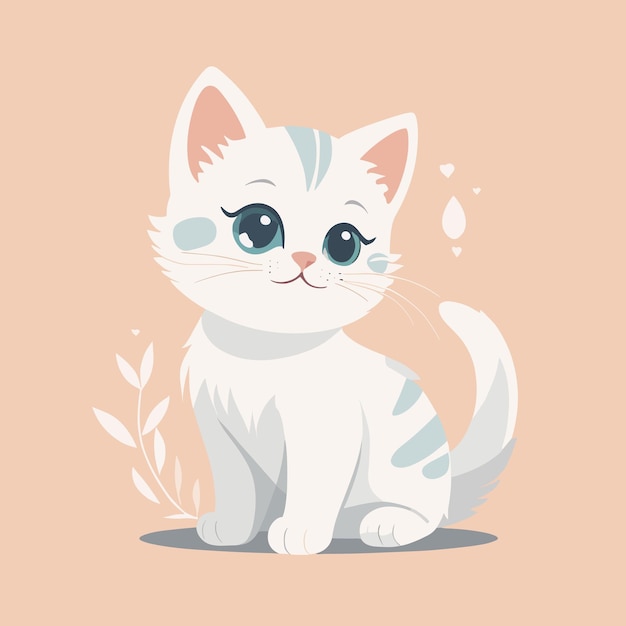 Cute cat illustration kitten vector design