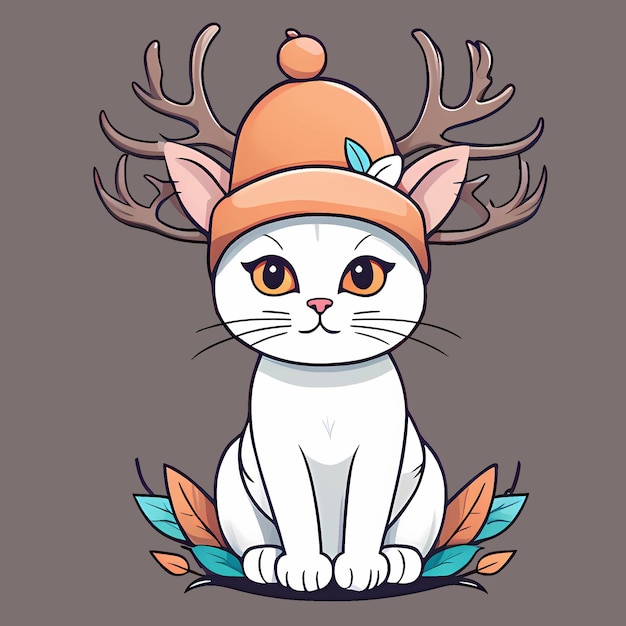 Cute cat illustration Merry Christmas