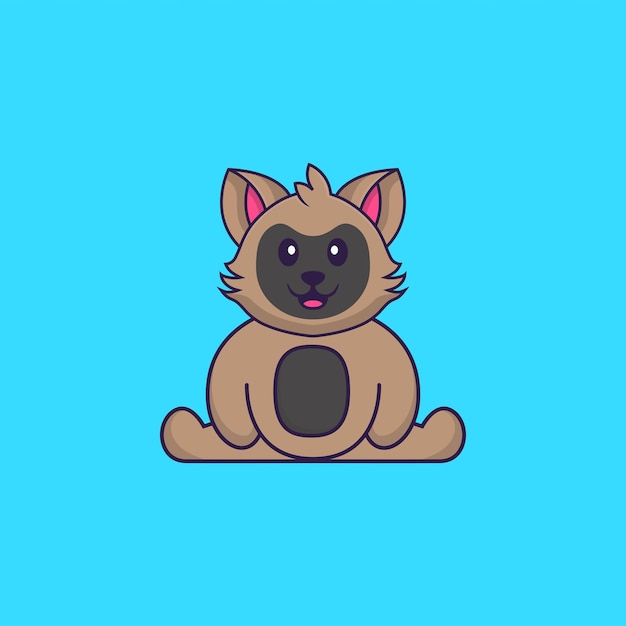 Cute cat is sitting. animal cartoon concept isolated.