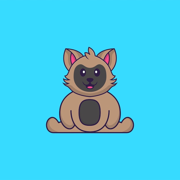 Cute cat is sitting. Animal cartoon concept isolated.