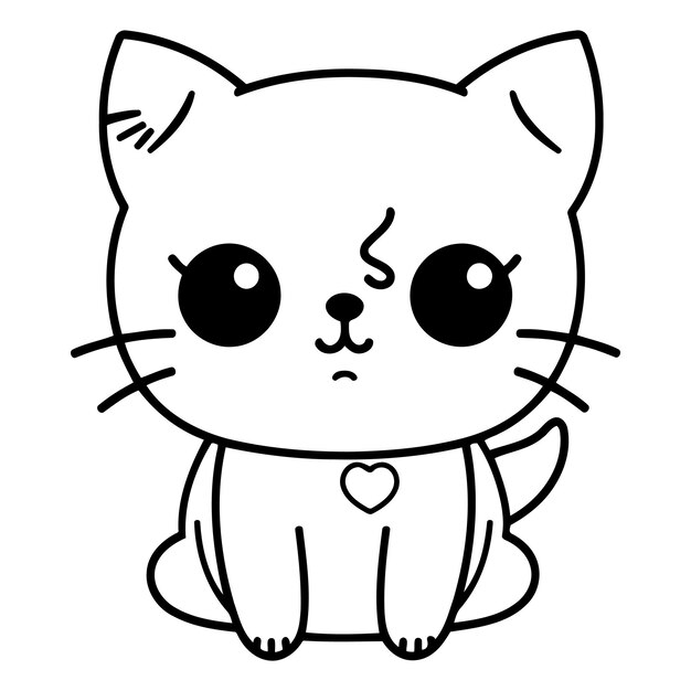 Vector cute cat kawaii character vector illustration design vector illustration design