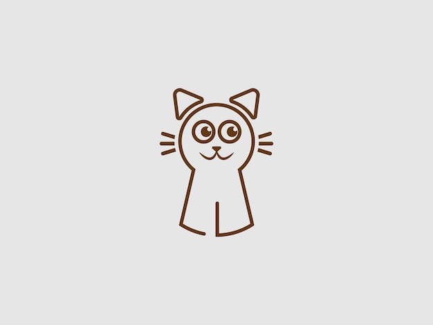 Милый логотип кошки для ухода за кошками или магазина домашних животных