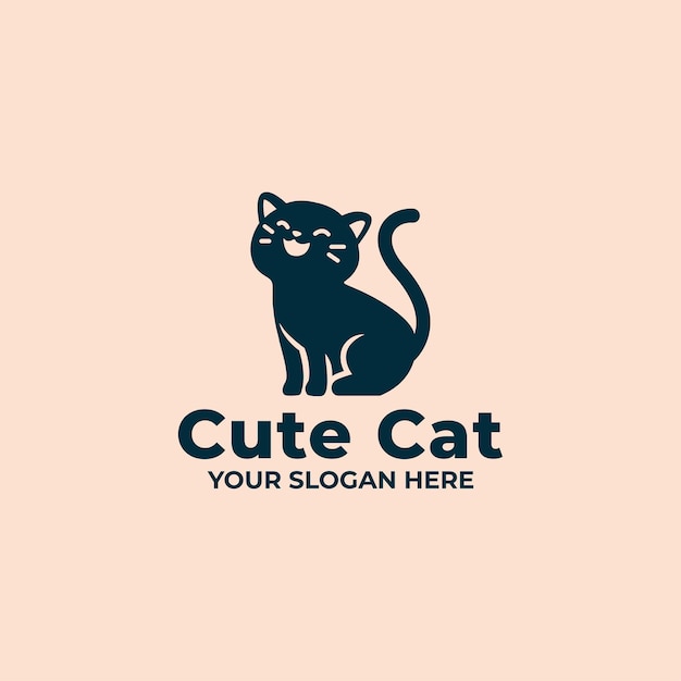 Cute cat logo mascot