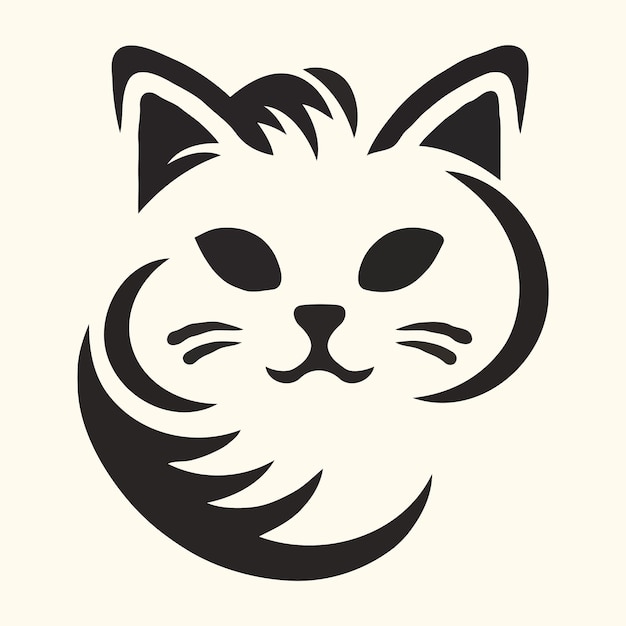 Vettore illustrazione vettoriale del logo cute cat