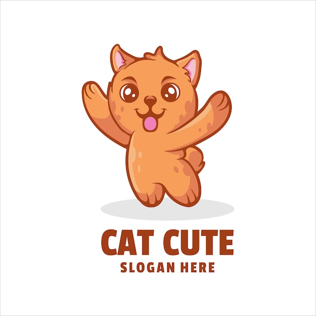 Симпатичный логотип кошки