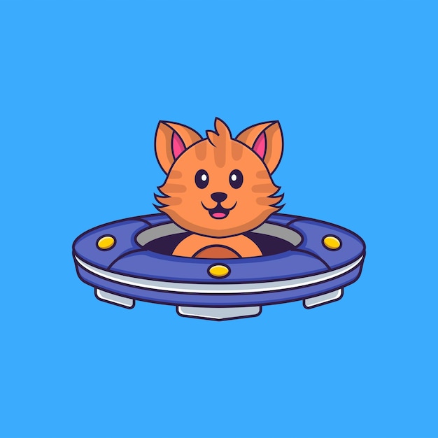 Cute cat mascot character. Animal cartoon concept isolated