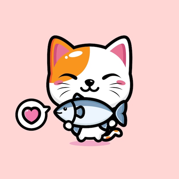 Vector cute cat mascot   design