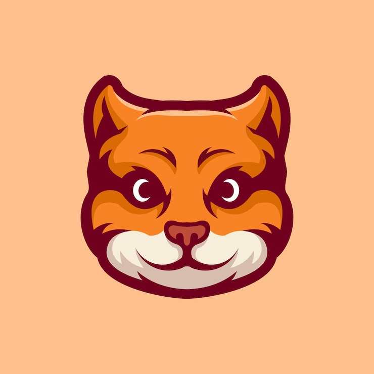 Вектор милый кот талисман логотип мультфильм вектор