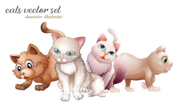 Cute cat mascot vector design eps