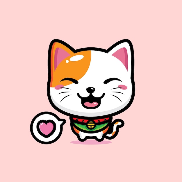 cute cat mascot 