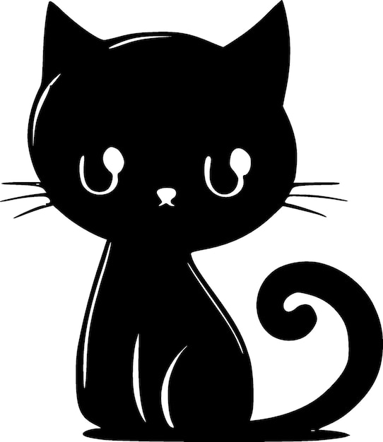 Cute Cat Minimalist and Simple Silhouette Vector illustration