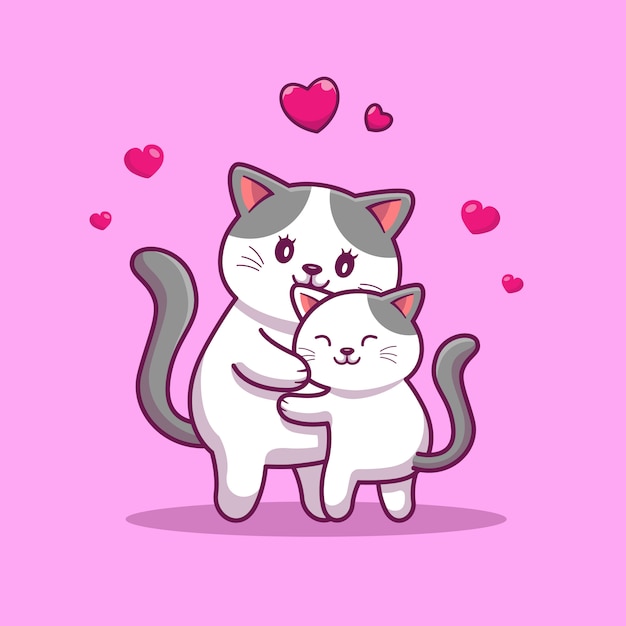 Cute Cat Couple Love Cartoon Vector Icon Illustration. Animal Nature Icon  Concept Isolated Premium Vector. Flat Cartoon Style 5559904 Vector Art at  Vecteezy