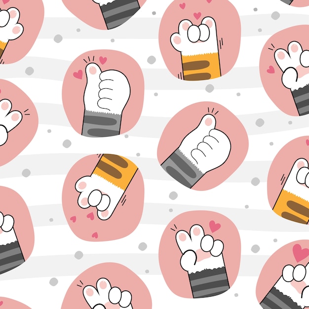 Cute cat paws wallpaper vector illustration