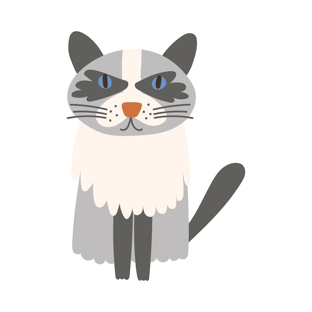 Cute Cat portrait on isolated background Vector illustration