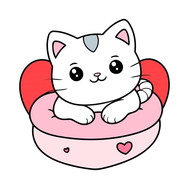 Cute Cat Resting vector illustration Kitten