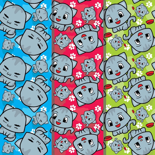 Cute Cat Seamless Pattern Collection