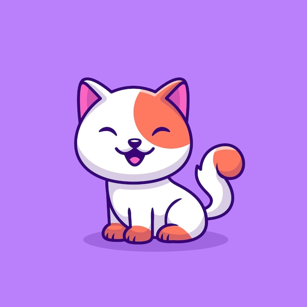 Cute Cat Sitting Cartoon icon