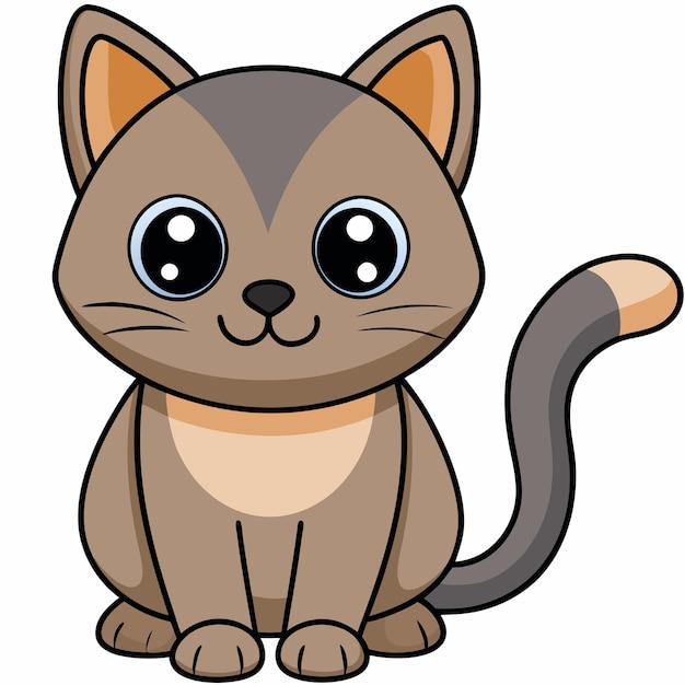 Cute Cat Sitting Cartoon Vector Icon Illustratie Animal Nature Icon Concept Geïsoleerd Premium Vector Flat Cartoon Stijl